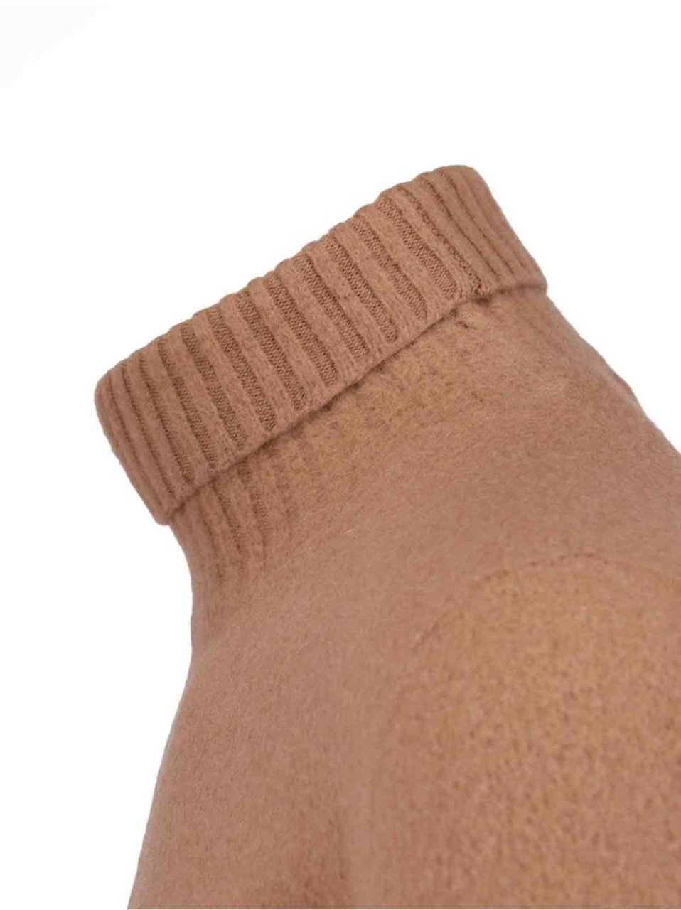 Drumohr High Neck Sweater In Brown Wool Ribbed Bruin