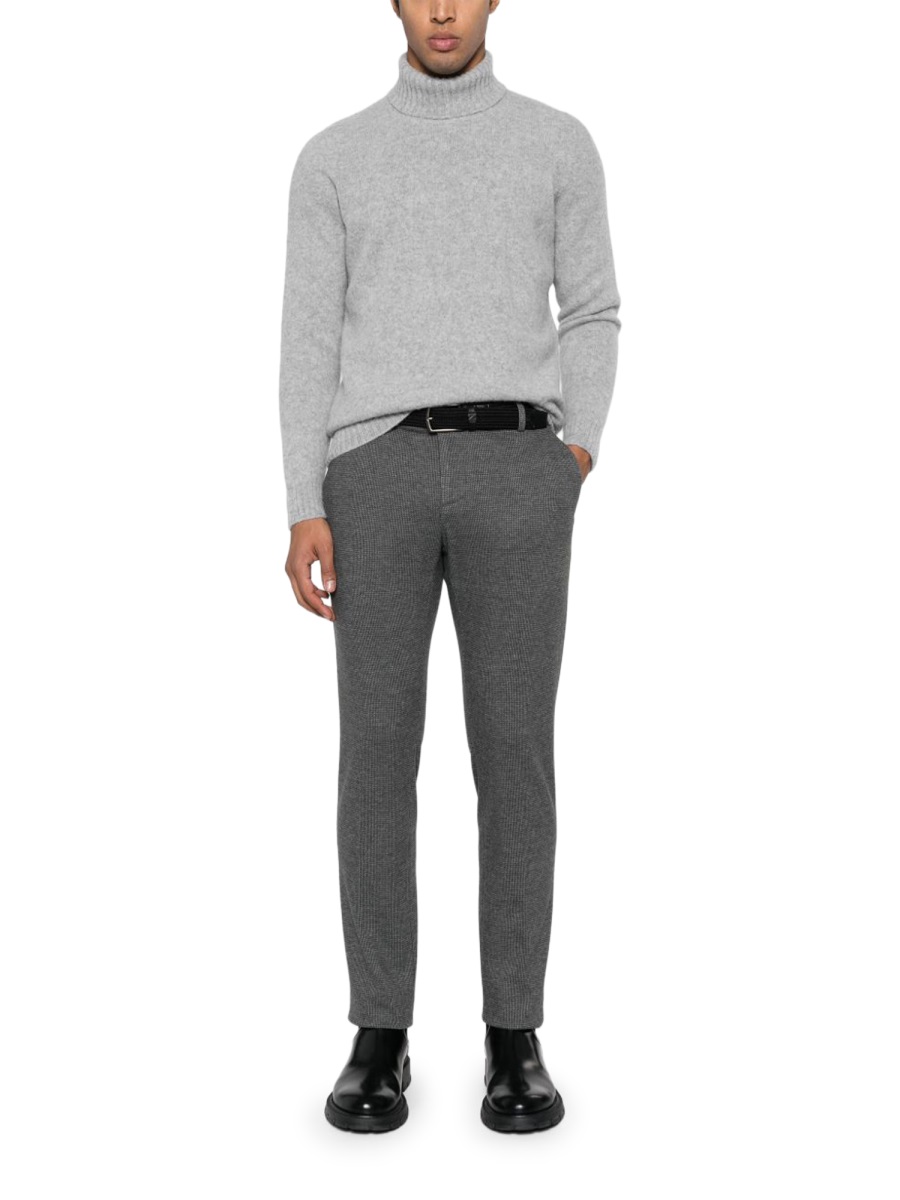 Drumohr Light Grey Mock Neck Sweater Wit