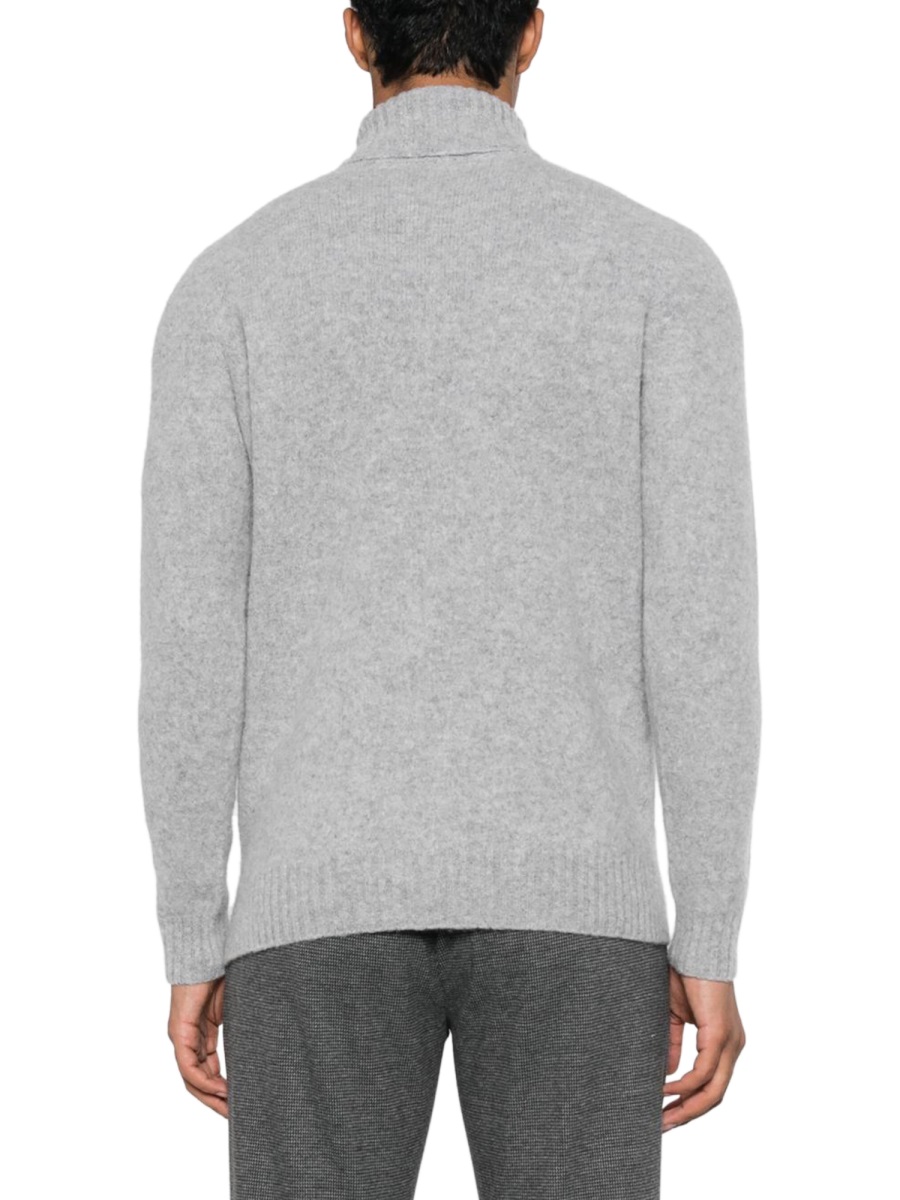Drumohr Light Grey Mock Neck Sweater Wit