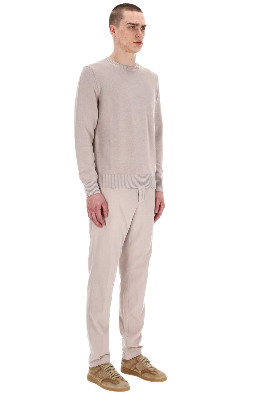 Drumohr Fine Gauge 5 Cotton Crewneck Sweater Roze