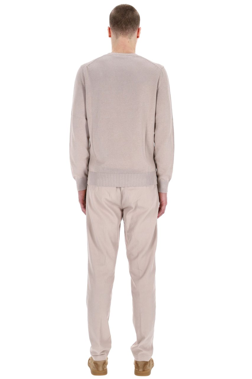 Drumohr Fine Gauge 5 Cotton Crewneck Sweater Roze