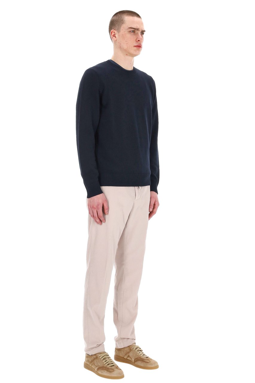 Drumohr Cotton Fine 5 Crewneck Sweater Zwart