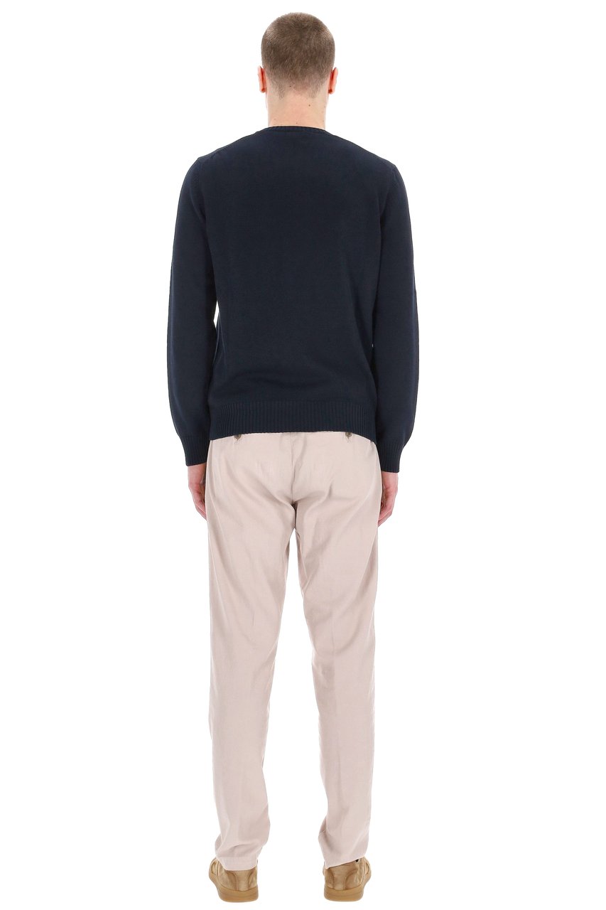 Drumohr Cotton Fine 5 Crewneck Sweater Zwart