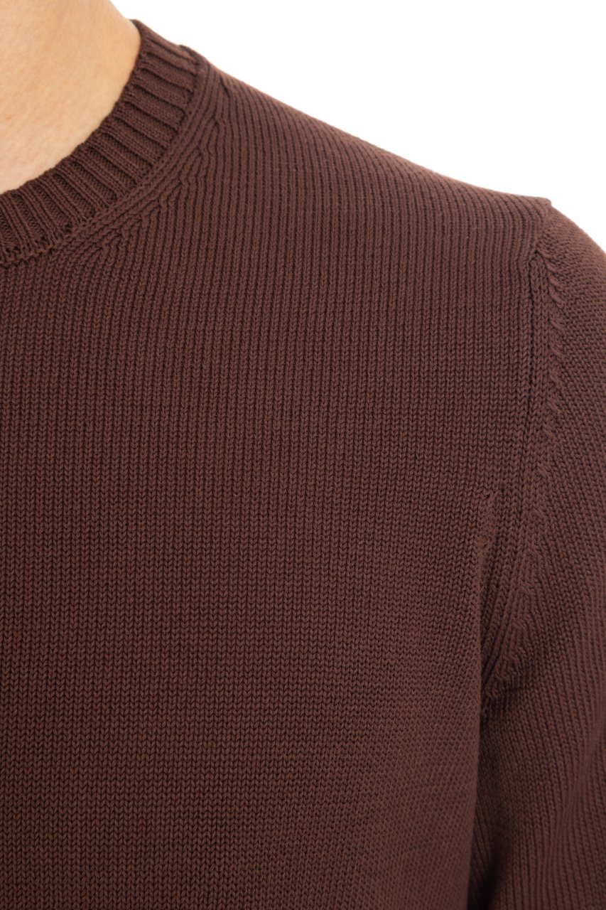 Drumohr Cotton Fine 5 Crewneck Sweater Zwart