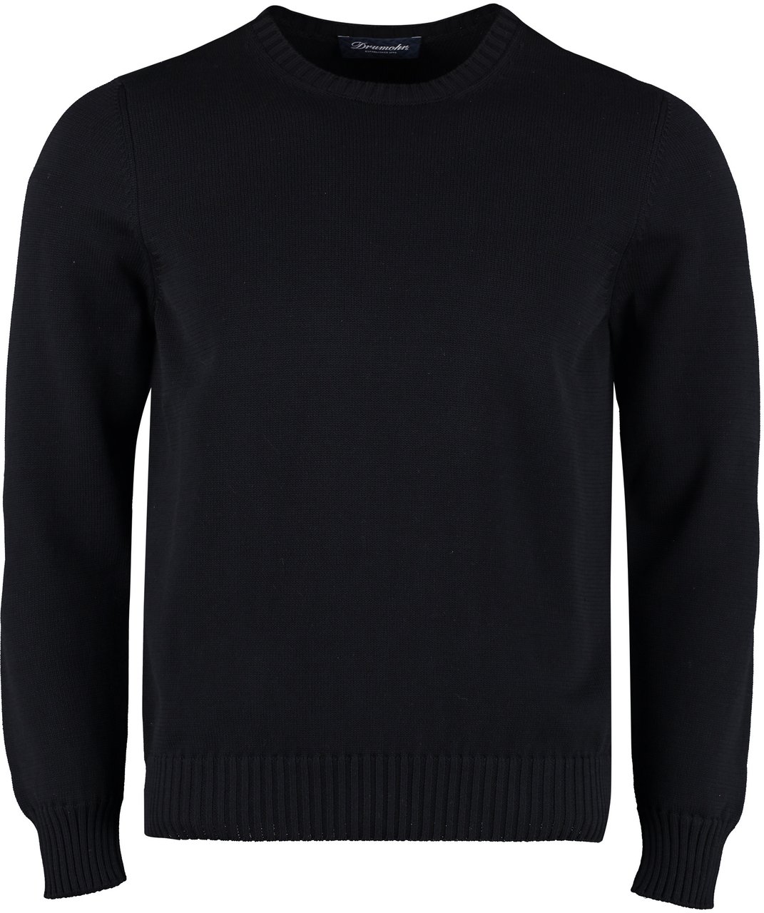 Drumohr Cotton crew-neck sweater Blauw