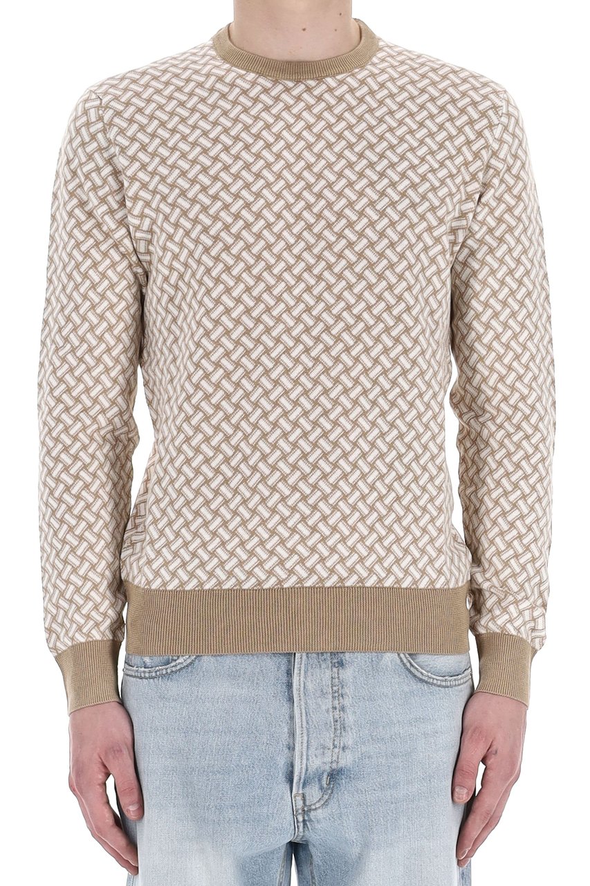 Drumohr Biscottino Cotton-Linen Crewneck Sweater Roze