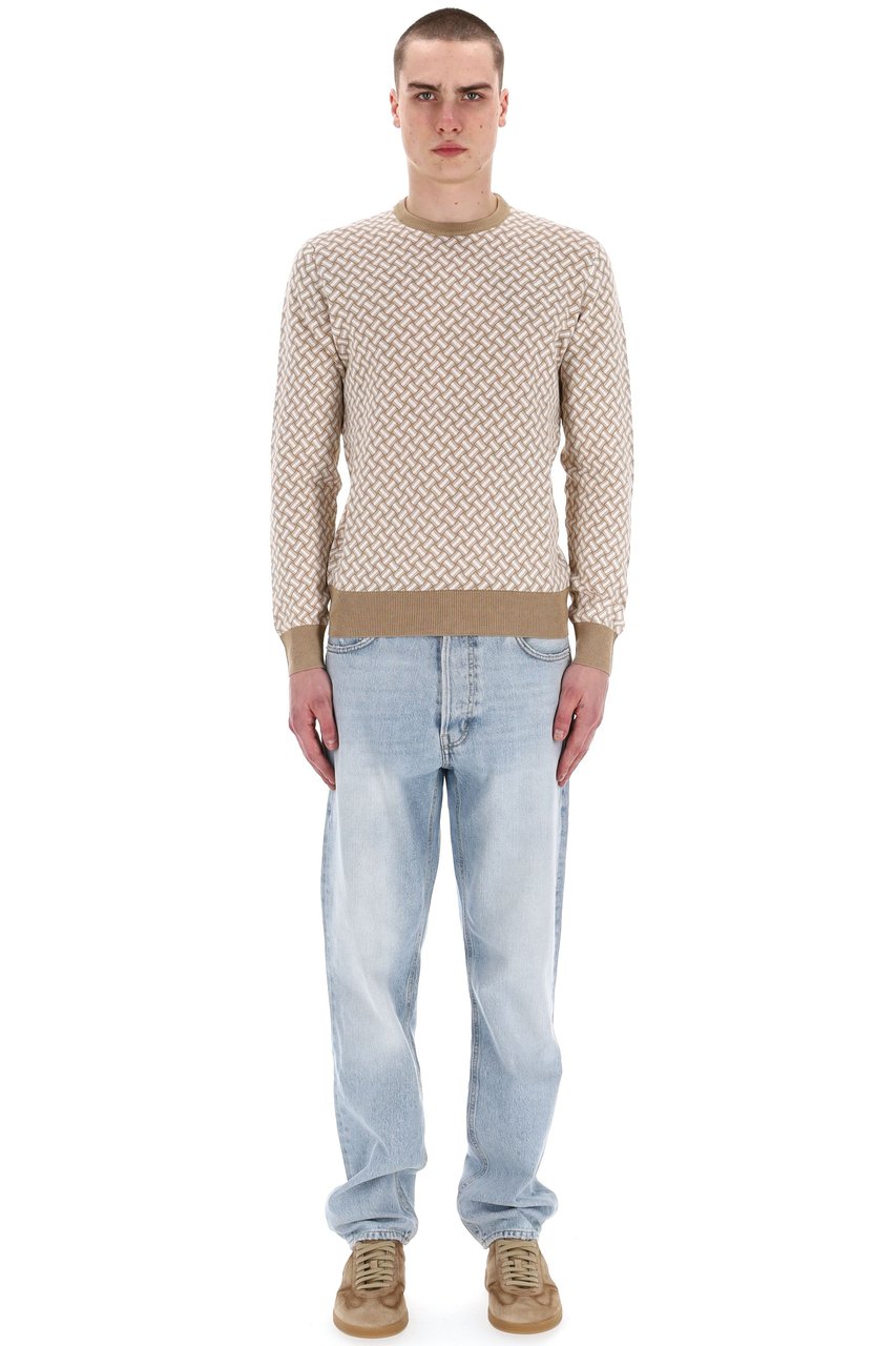 Drumohr Biscottino Cotton-Linen Crewneck Sweater Roze