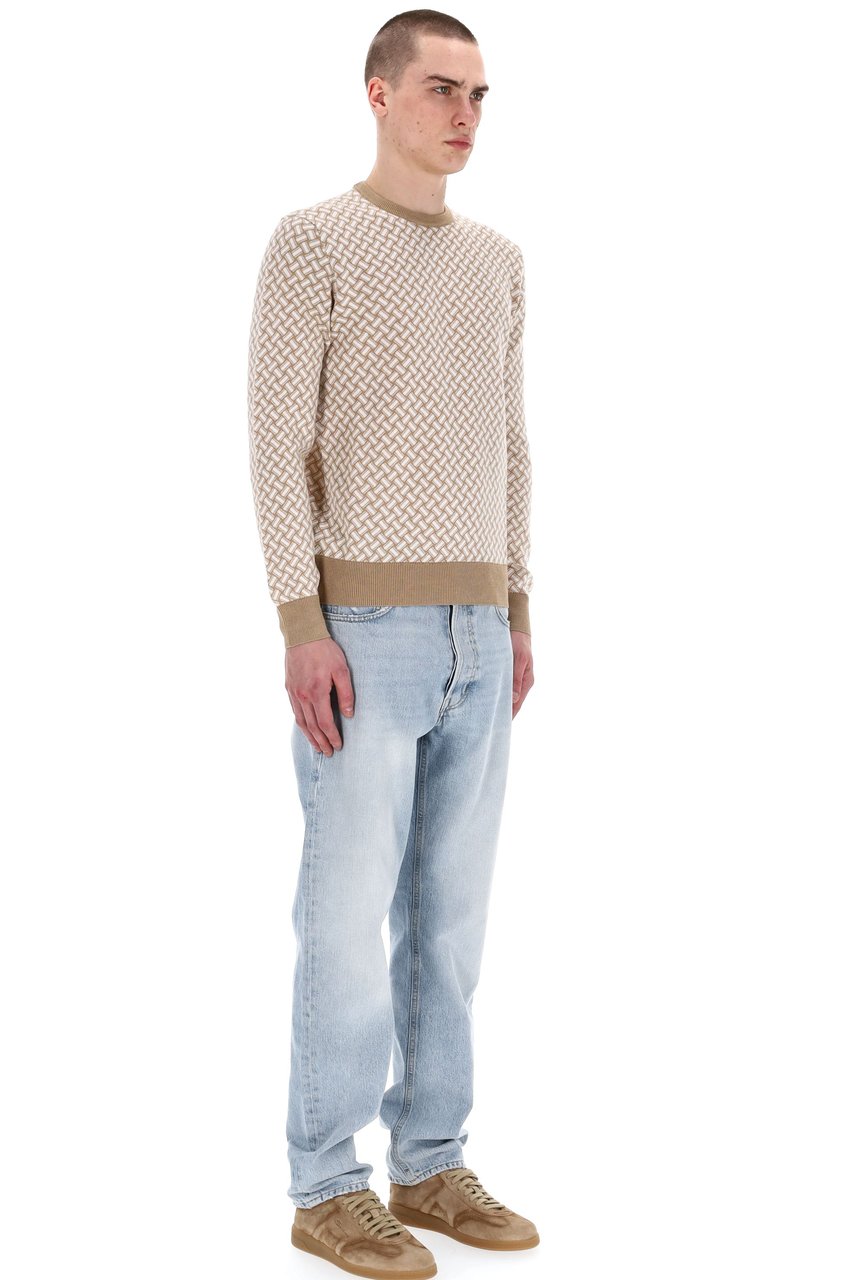 Drumohr Biscottino Cotton-Linen Crewneck Sweater Roze