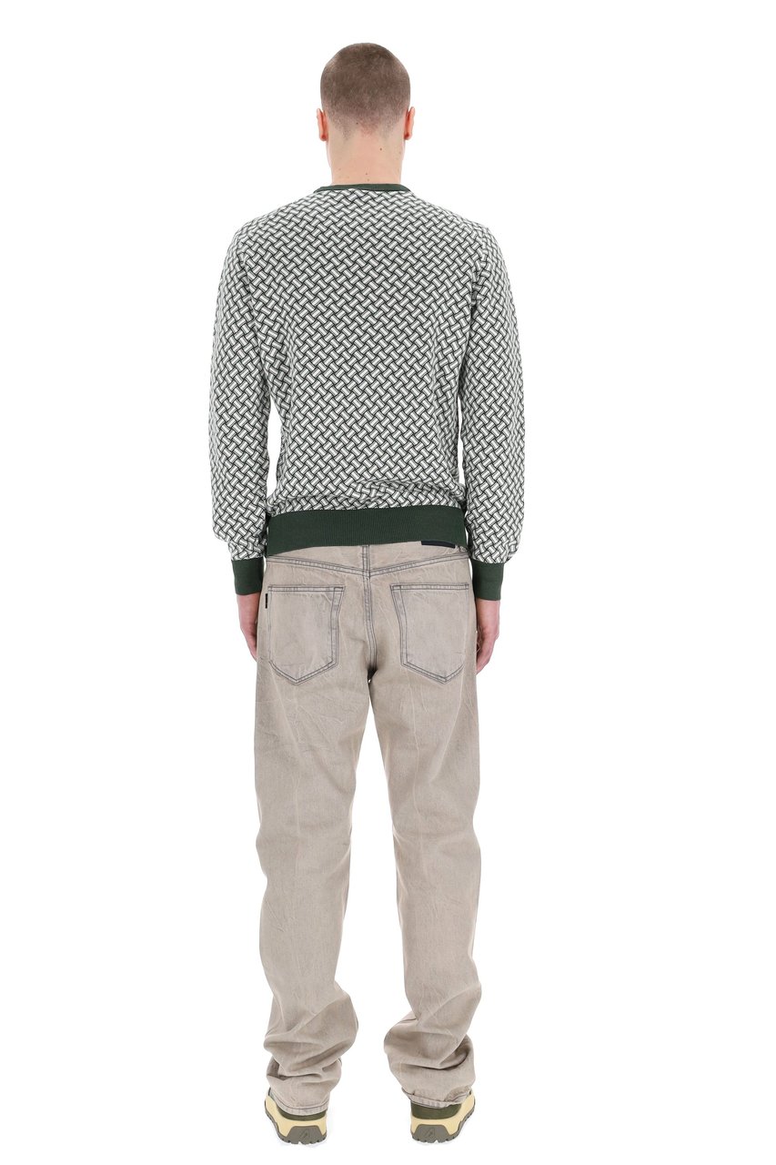 Drumohr Biscottino Cotton-Linen Crewneck Sweater Grijs