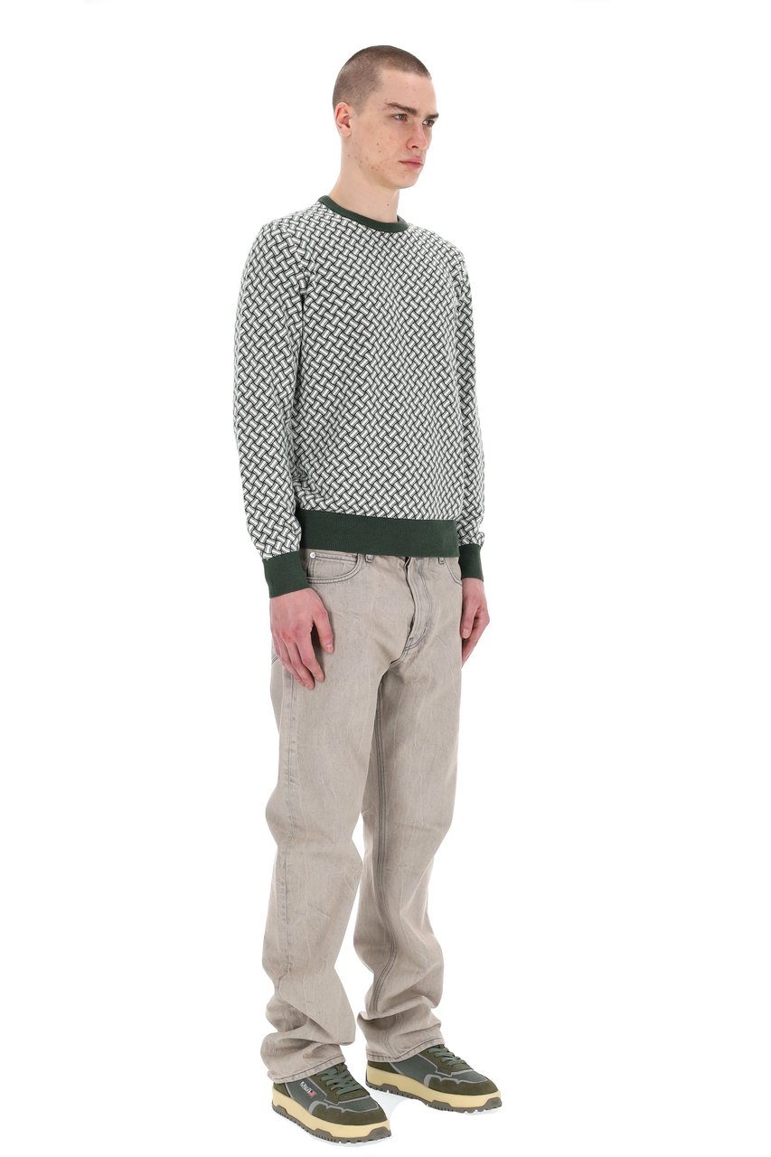 Drumohr Biscottino Cotton-Linen Crewneck Sweater Grijs