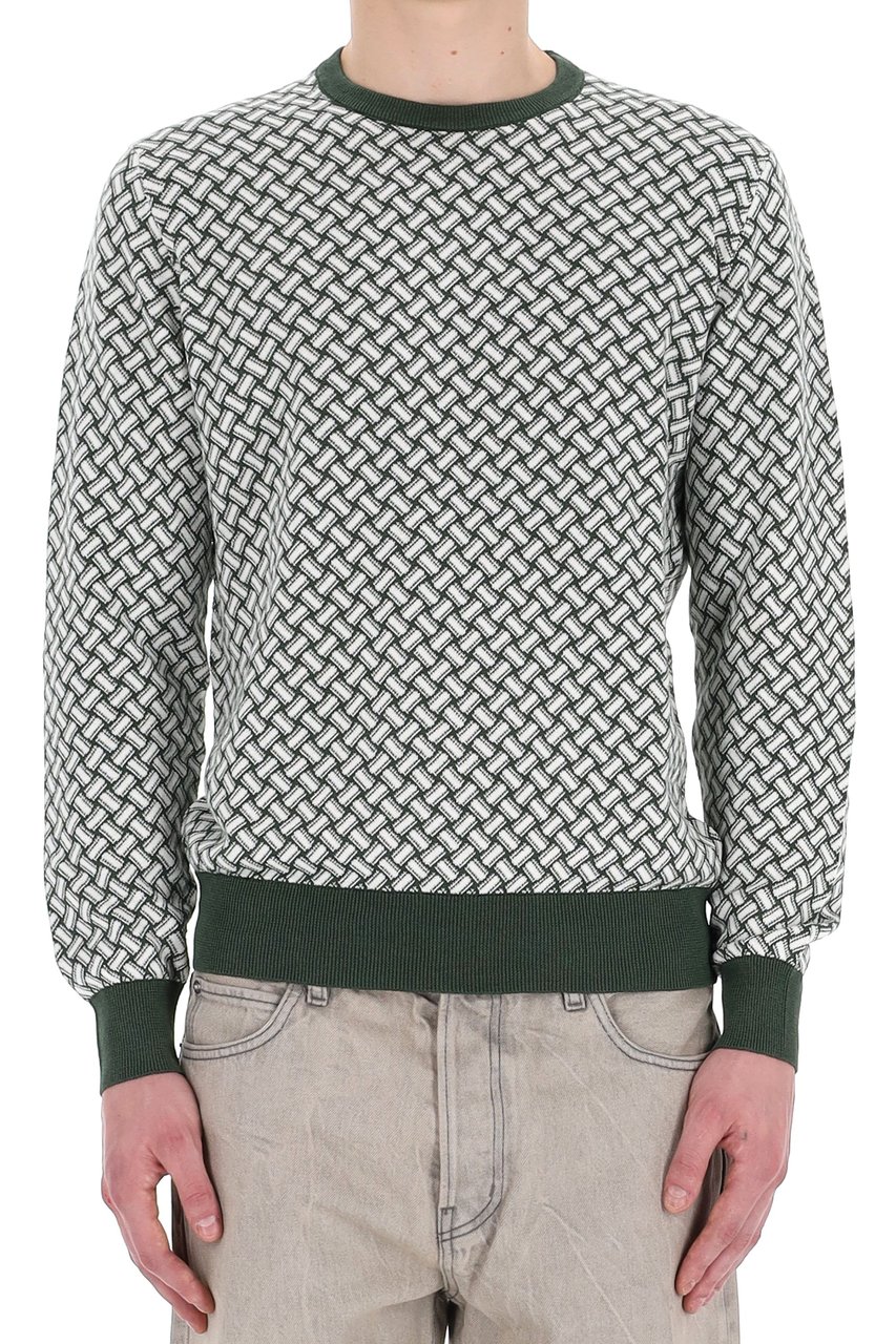 Drumohr Biscottino Cotton-Linen Crewneck Sweater Grijs