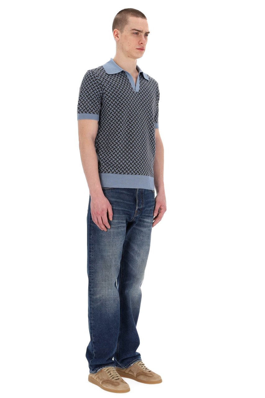 Drumohr Biscottino Cotton-Linen Open Collar Polo Grijs