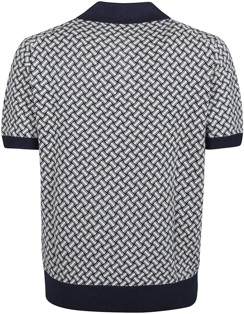 Drumohr Short Sleeve Razor Blade Polo Shirt Blue Blauw