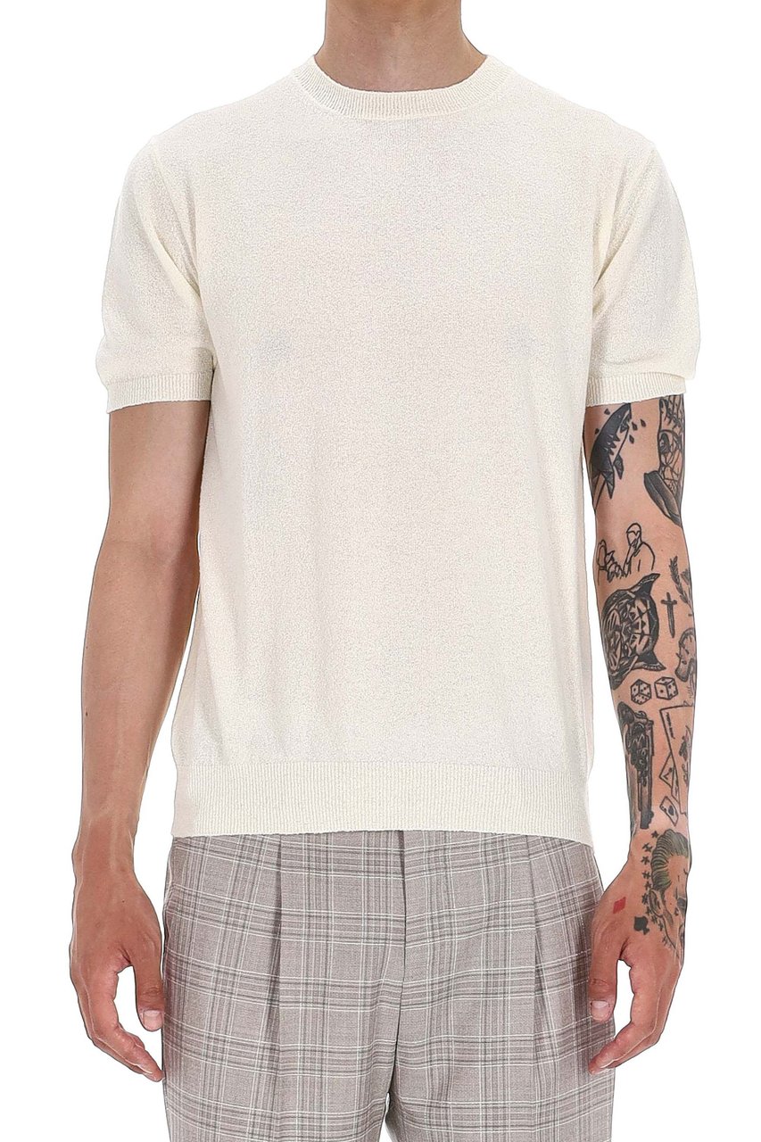 Drumohr Superlight Terry Cotton Crewneck T-Shirt Neutraal