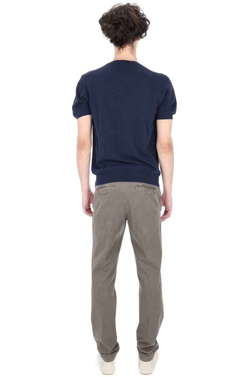 Drumohr Blue Lightweight Terry Cotton-Blend T-Shirt Blauw