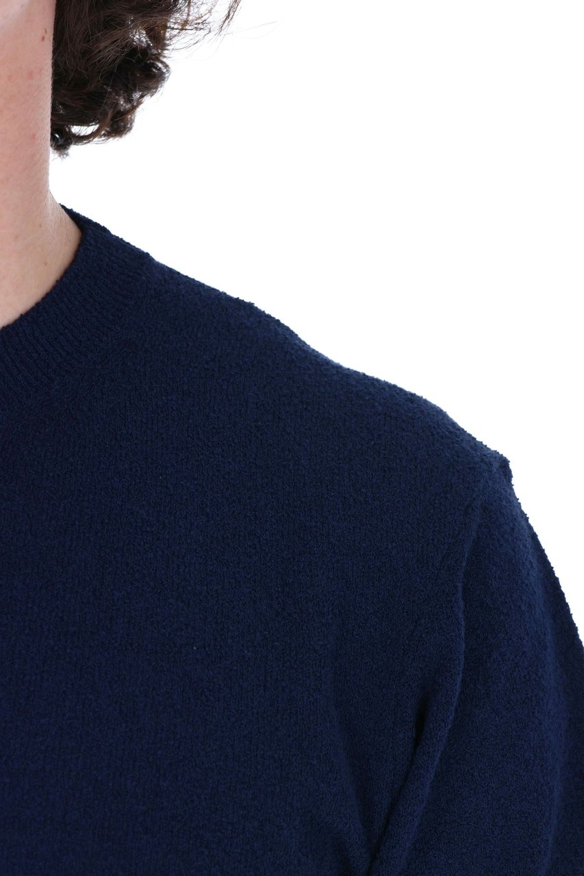 Drumohr Blue Lightweight Terry Cotton-Blend T-Shirt Blauw