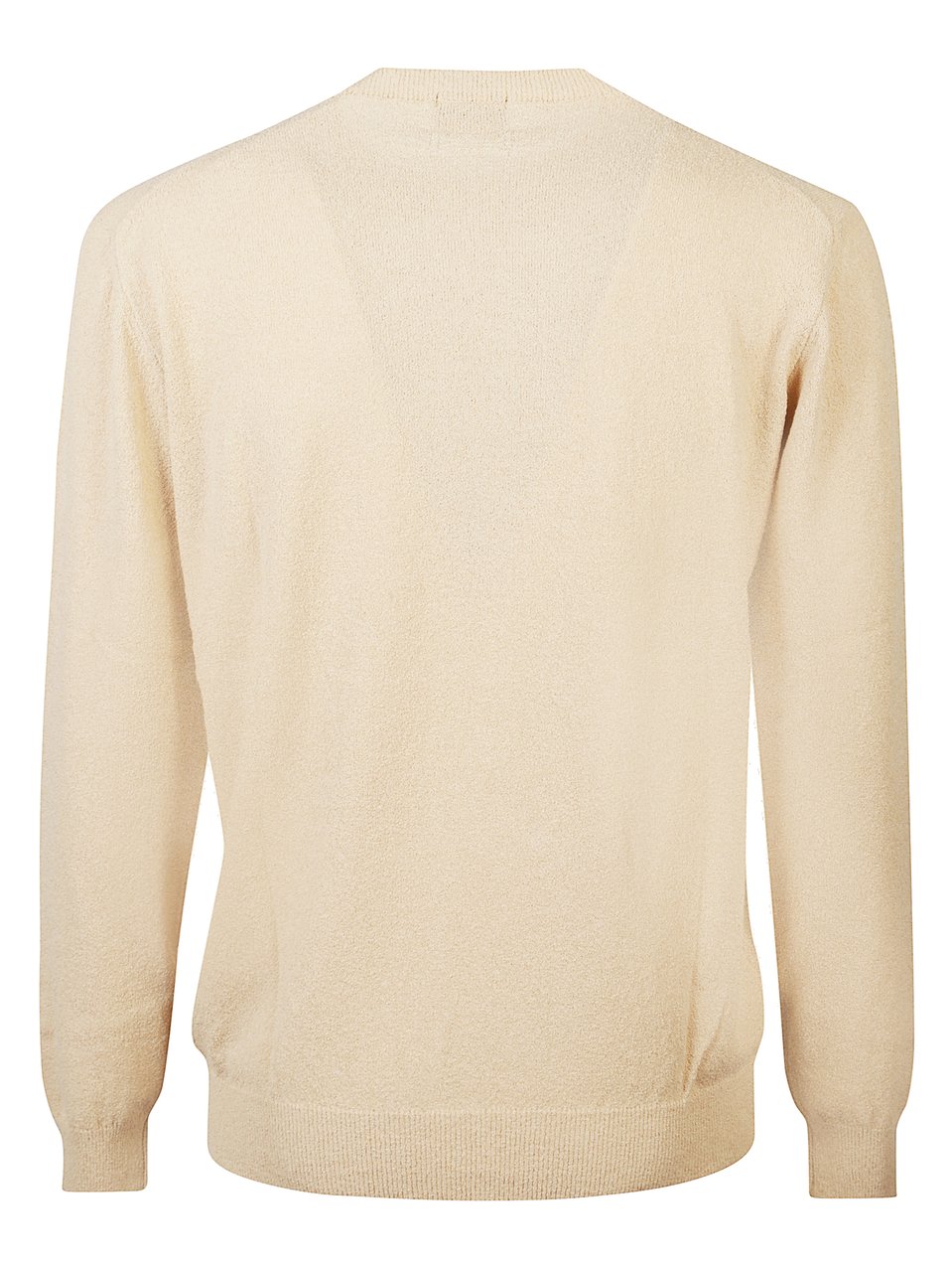 Drumohr Beige Cotton Ribbed Knit Sweater Neutraal