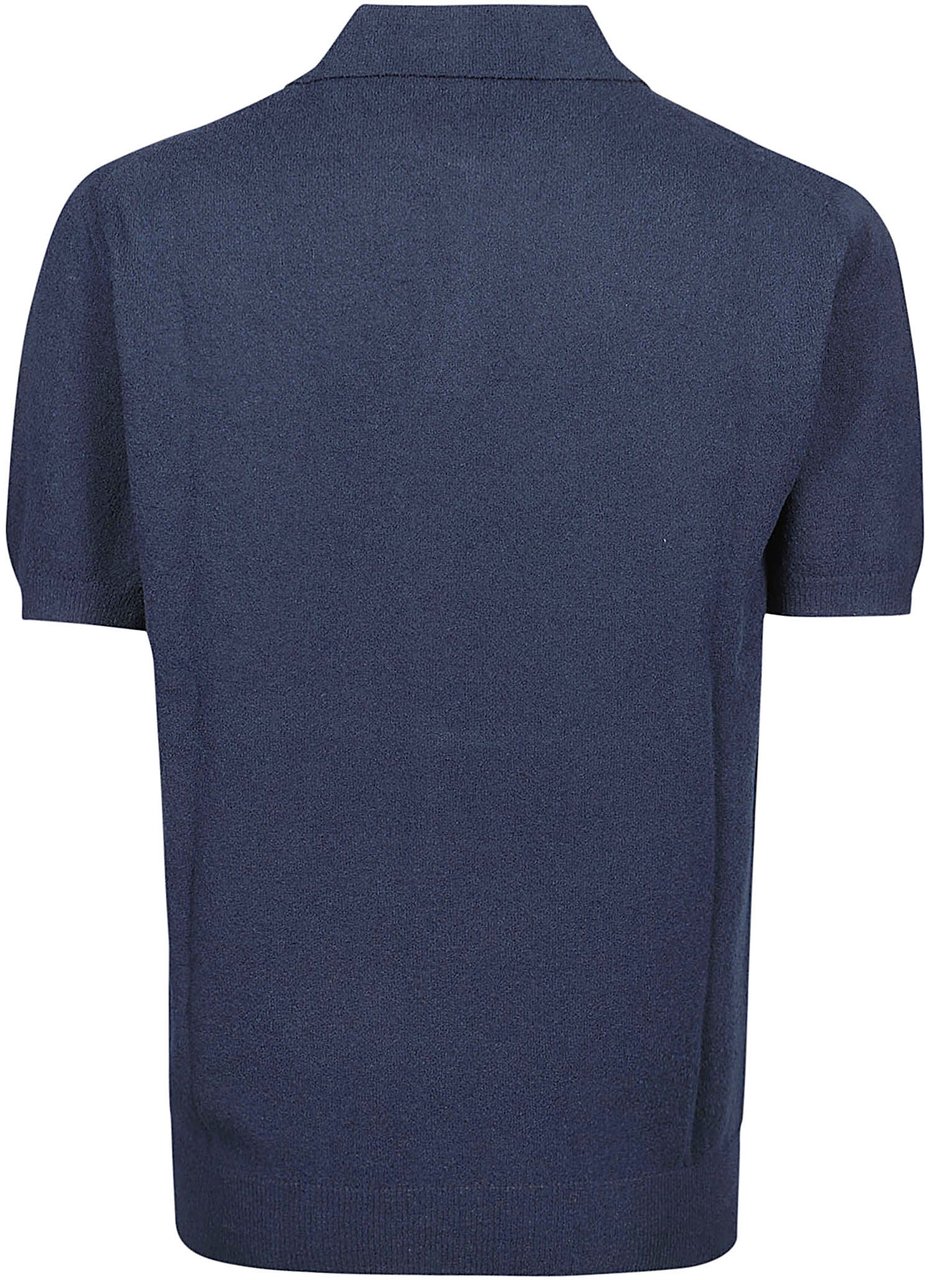 Drumohr Jhonny Short Sleeve Polo Shirt Blue Blauw