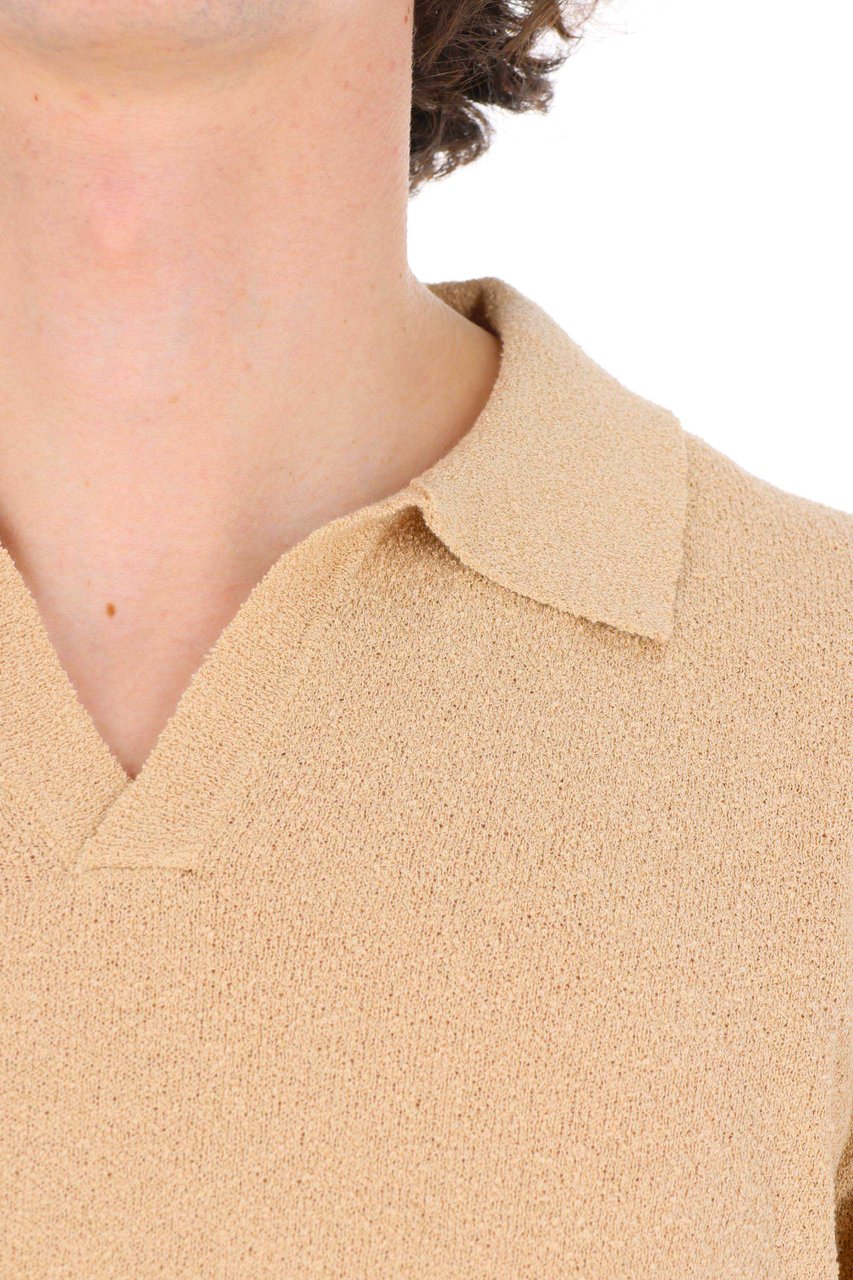 Drumohr Light Cotton Toweling Polo Shirt Neutraal