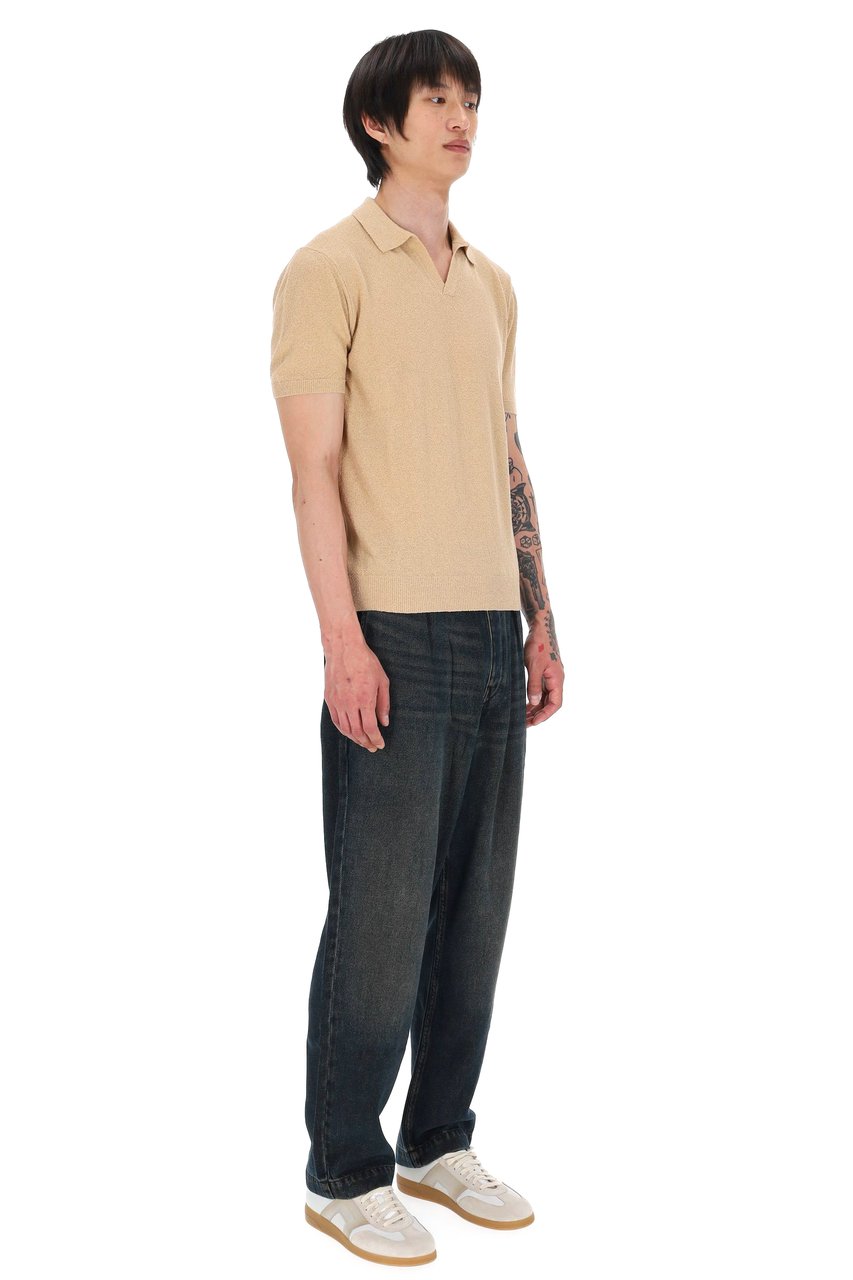 Drumohr Light Cotton Toweling Polo Shirt Neutraal