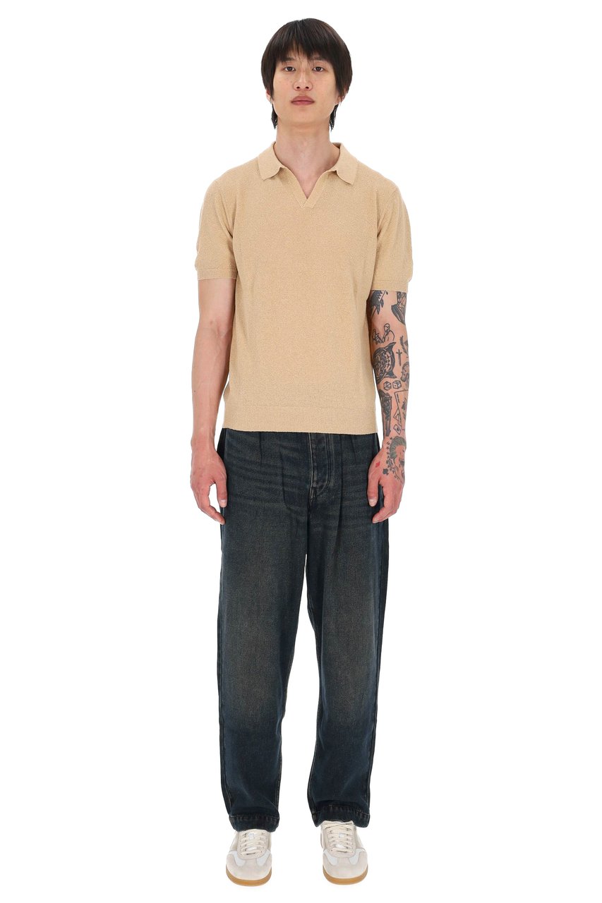 Drumohr Light Cotton Toweling Polo Shirt Neutraal