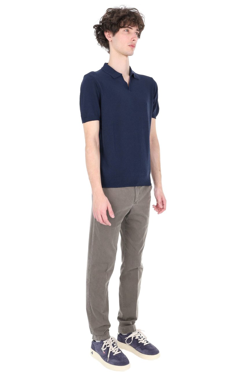 Drumohr Light Cotton Toweling Polo Shirt Zwart