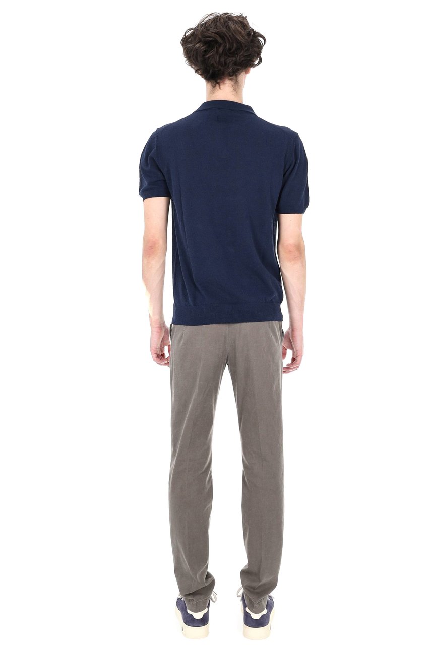Drumohr Light Cotton Toweling Polo Shirt Zwart