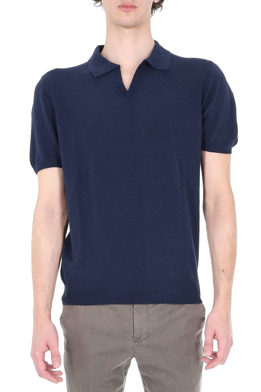Drumohr Light Cotton Toweling Polo Shirt Zwart