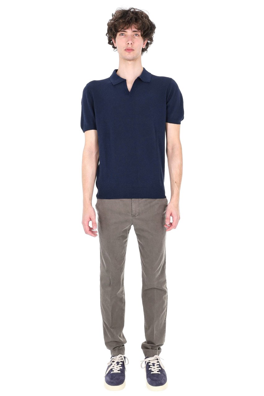 Drumohr Light Cotton Toweling Polo Shirt Zwart