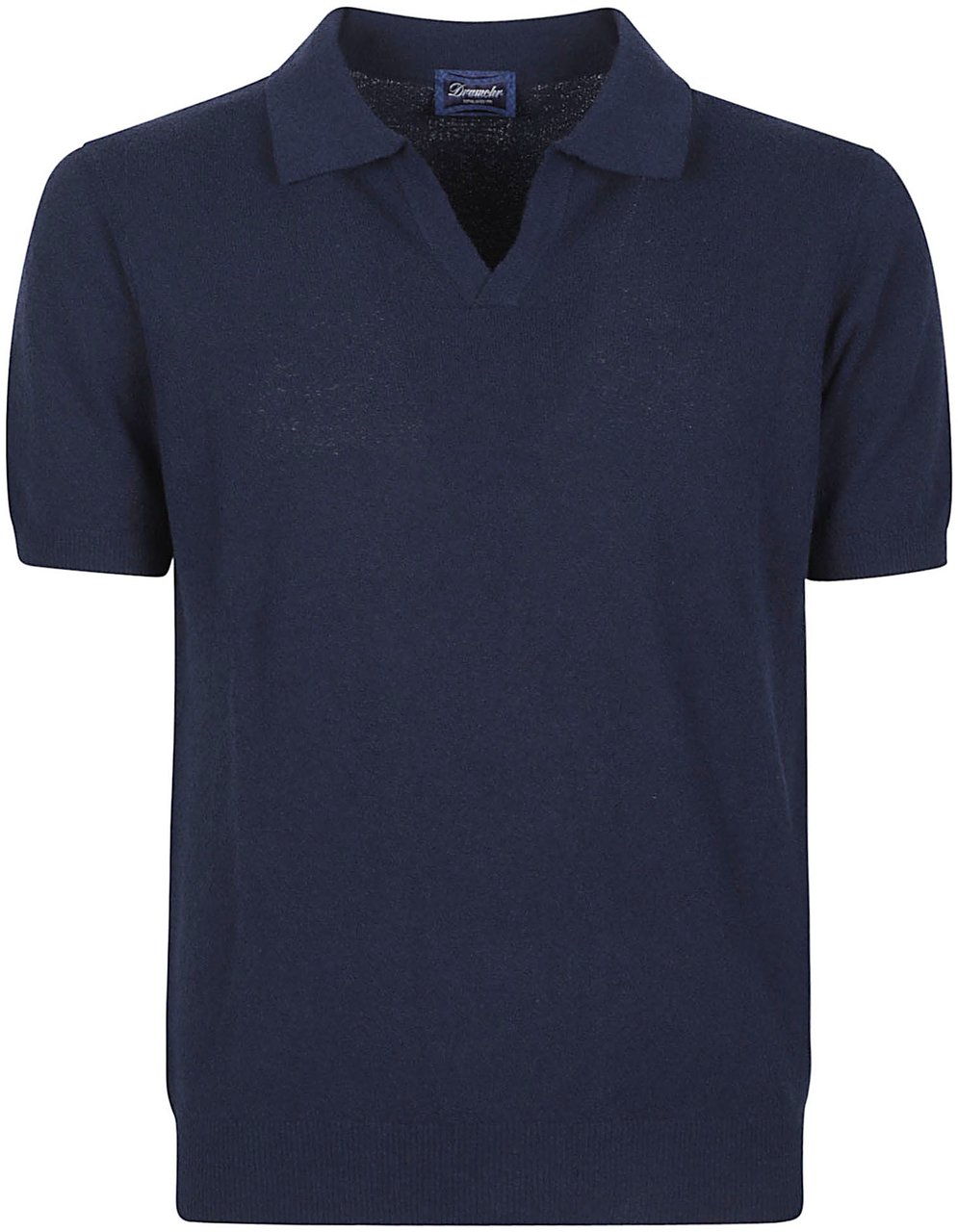 Drumohr Short Sleeve Jhonny Polo Shirt Blue Blauw