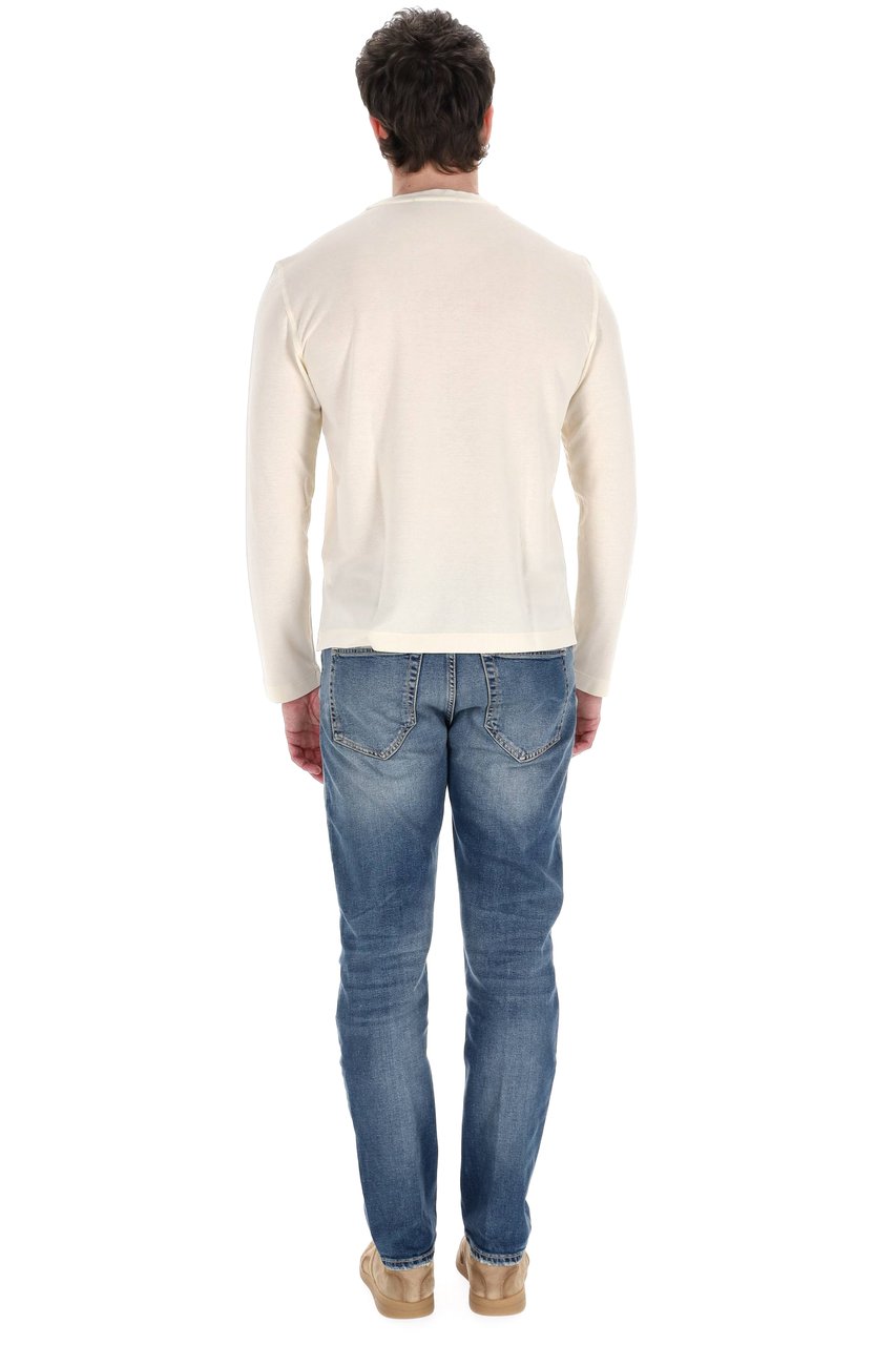 Drumohr "Ice Cotton" Long Sleeve Cotton T-Shirt Neutraal