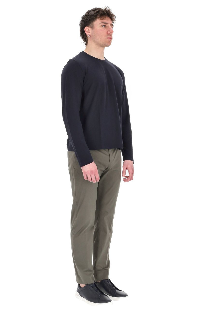Drumohr "Ice Cotton" Long Sleeve Cotton T-Shirt Zwart
