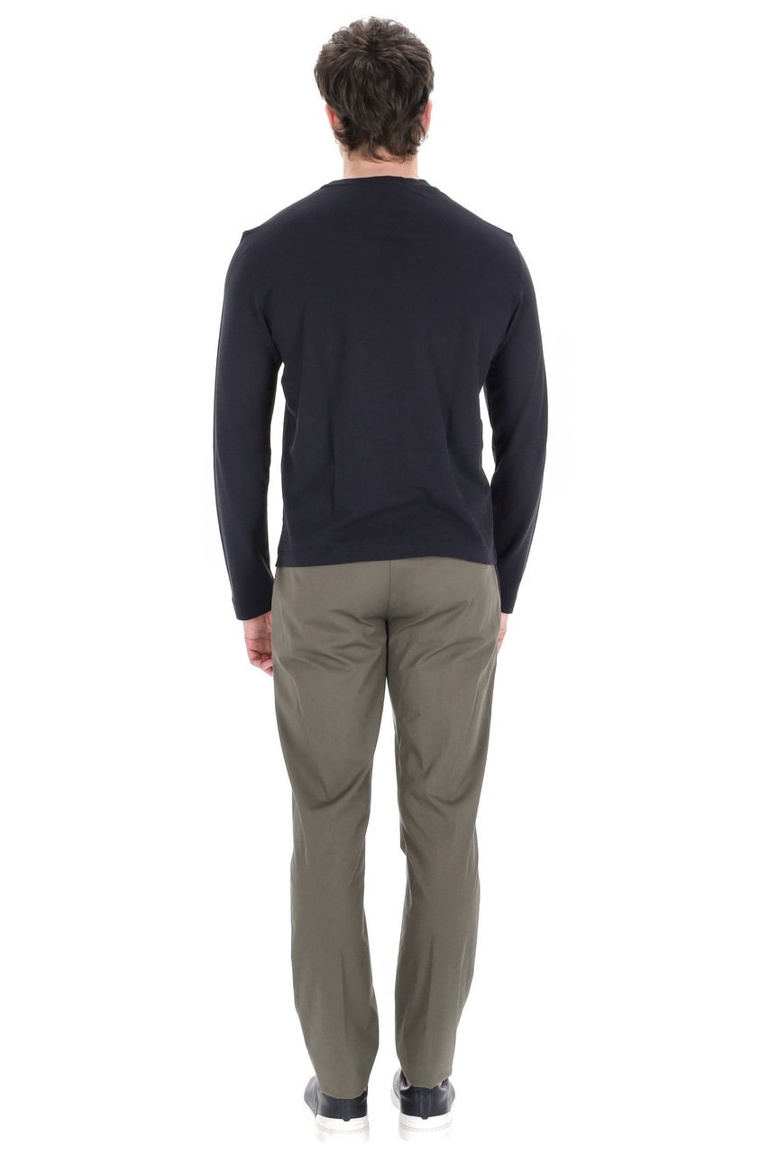 Drumohr "Ice Cotton" Long Sleeve Cotton T-Shirt Zwart