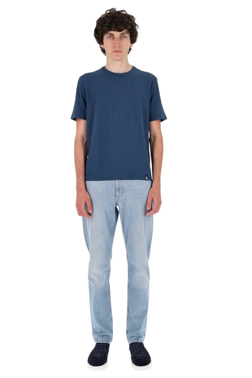 Drumohr Ice Cotton T-Shirt Blauw