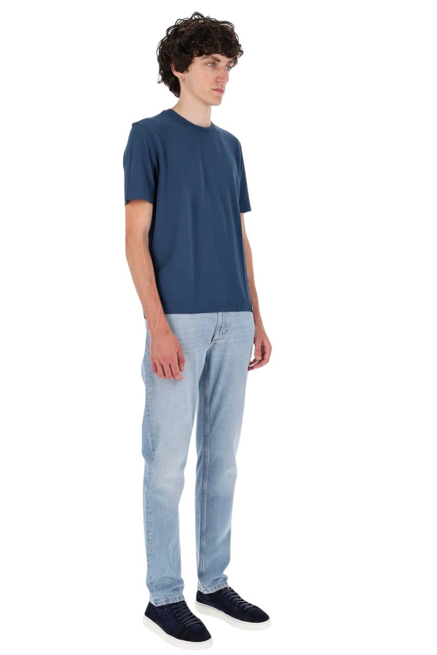 Drumohr Ice Cotton T-Shirt Blauw