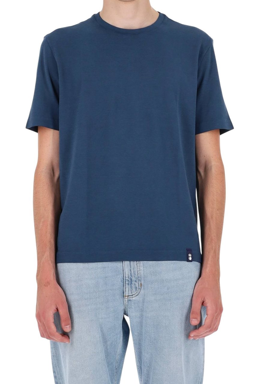Drumohr Ice Cotton T-Shirt Blauw