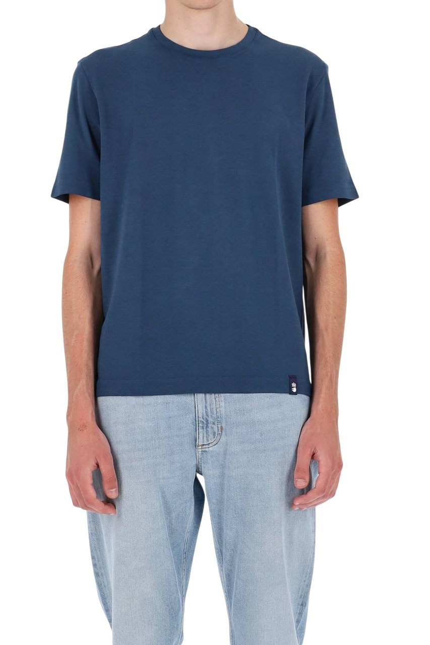 Drumohr Ice Cotton T-Shirt Blauw