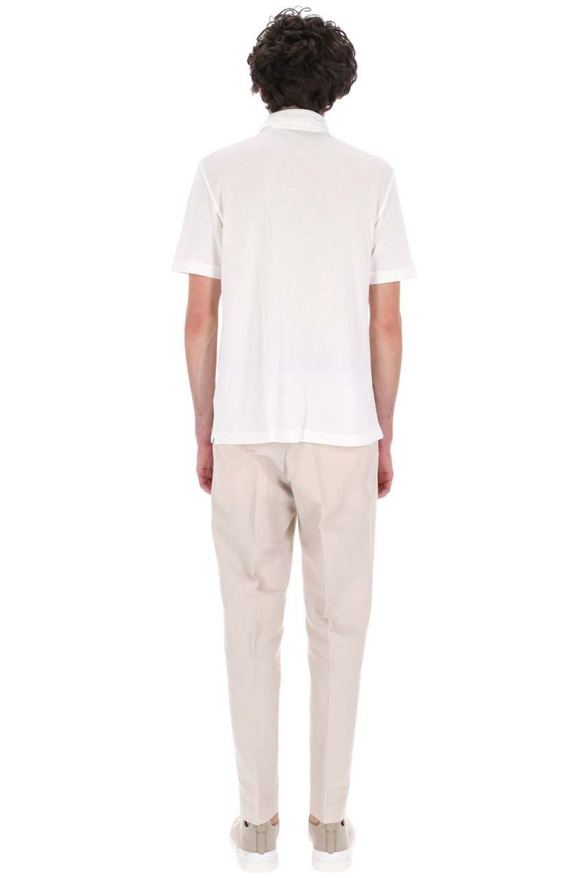 Drumohr Ice Cotton Pure Cotton Polo Shirt Wit