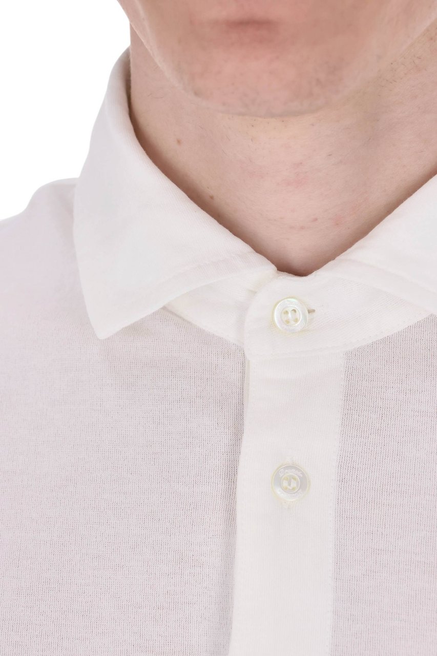 Drumohr Ice Cotton Pure Cotton Polo Shirt Wit