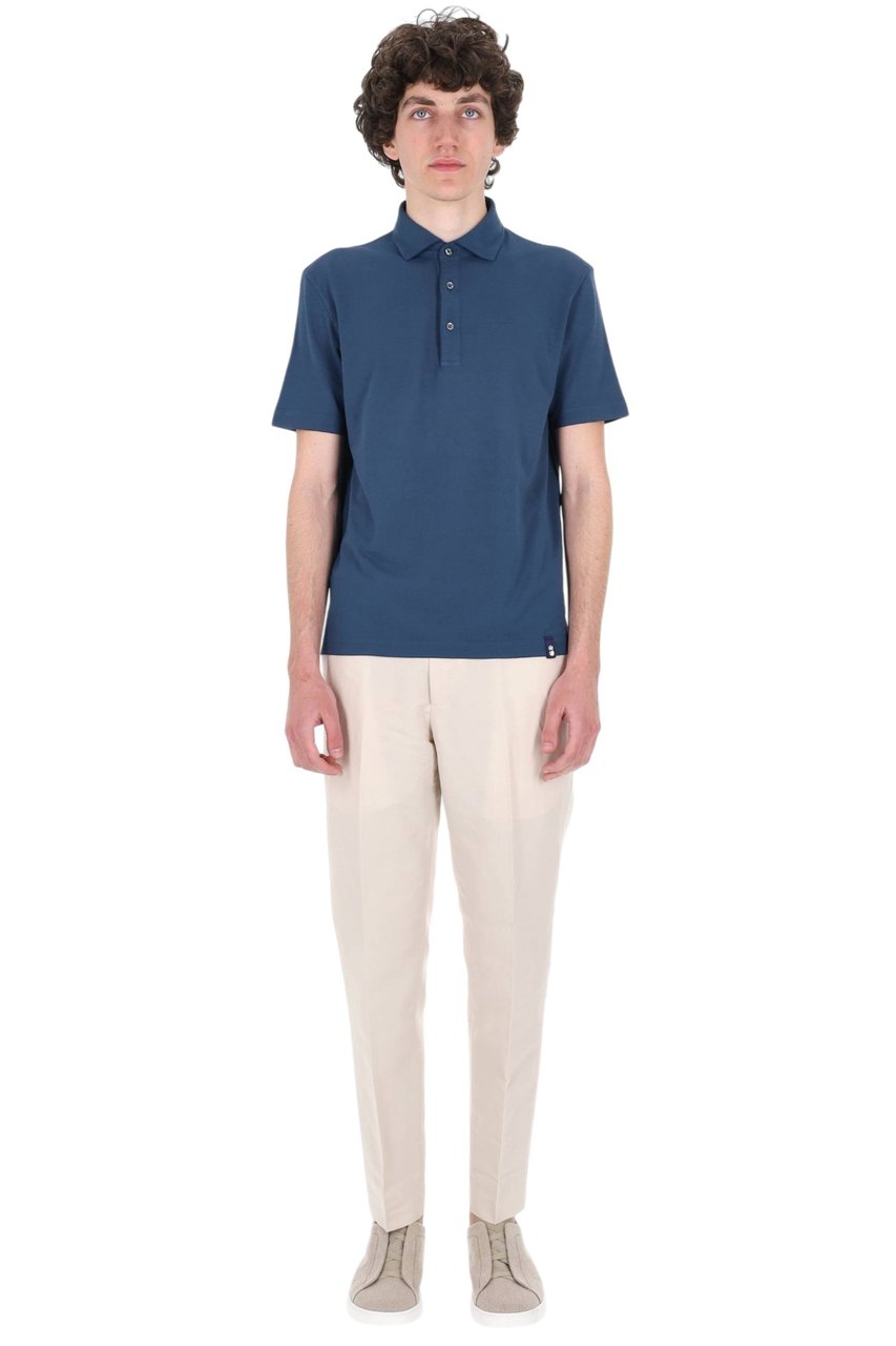 Drumohr Ice Cotton Pure Cotton Polo Shirt Groen