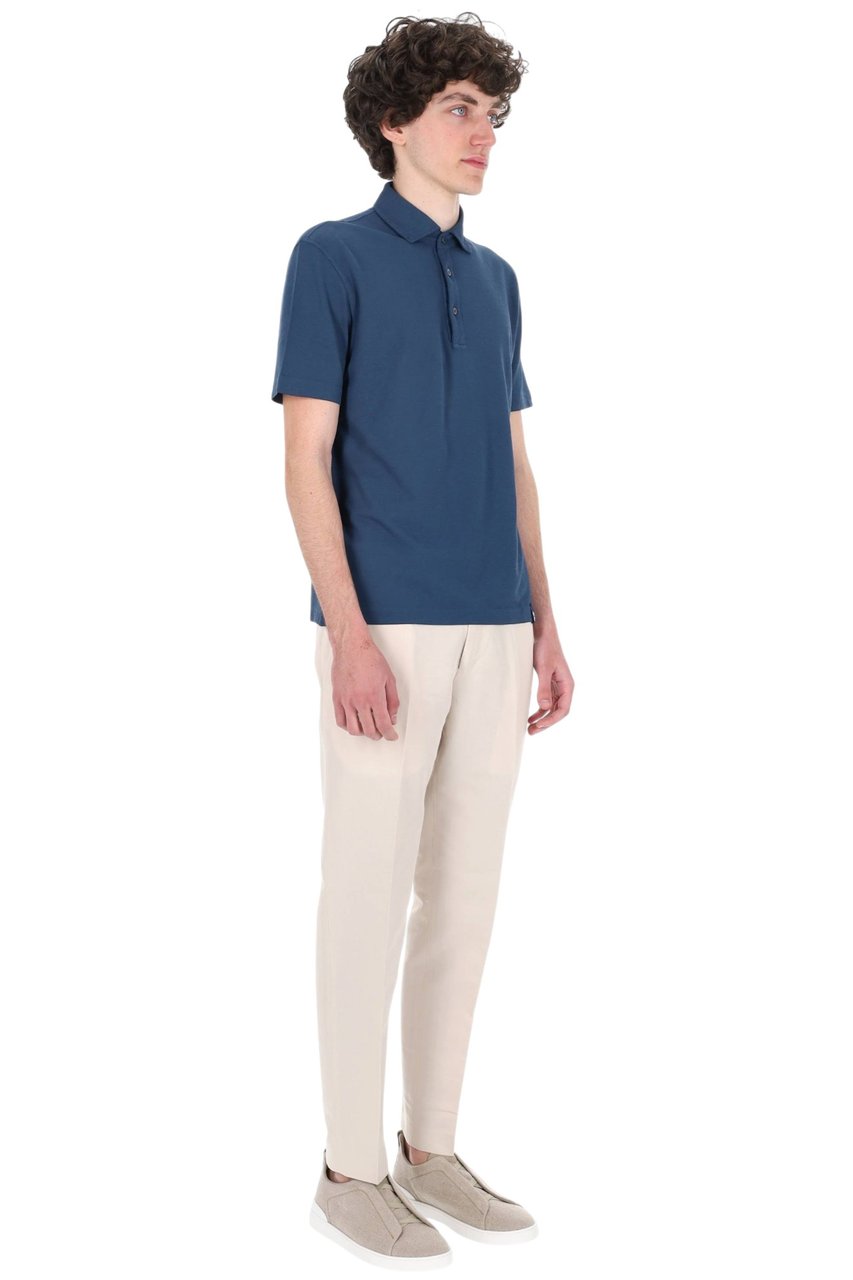 Drumohr Ice Cotton Pure Cotton Polo Shirt Groen