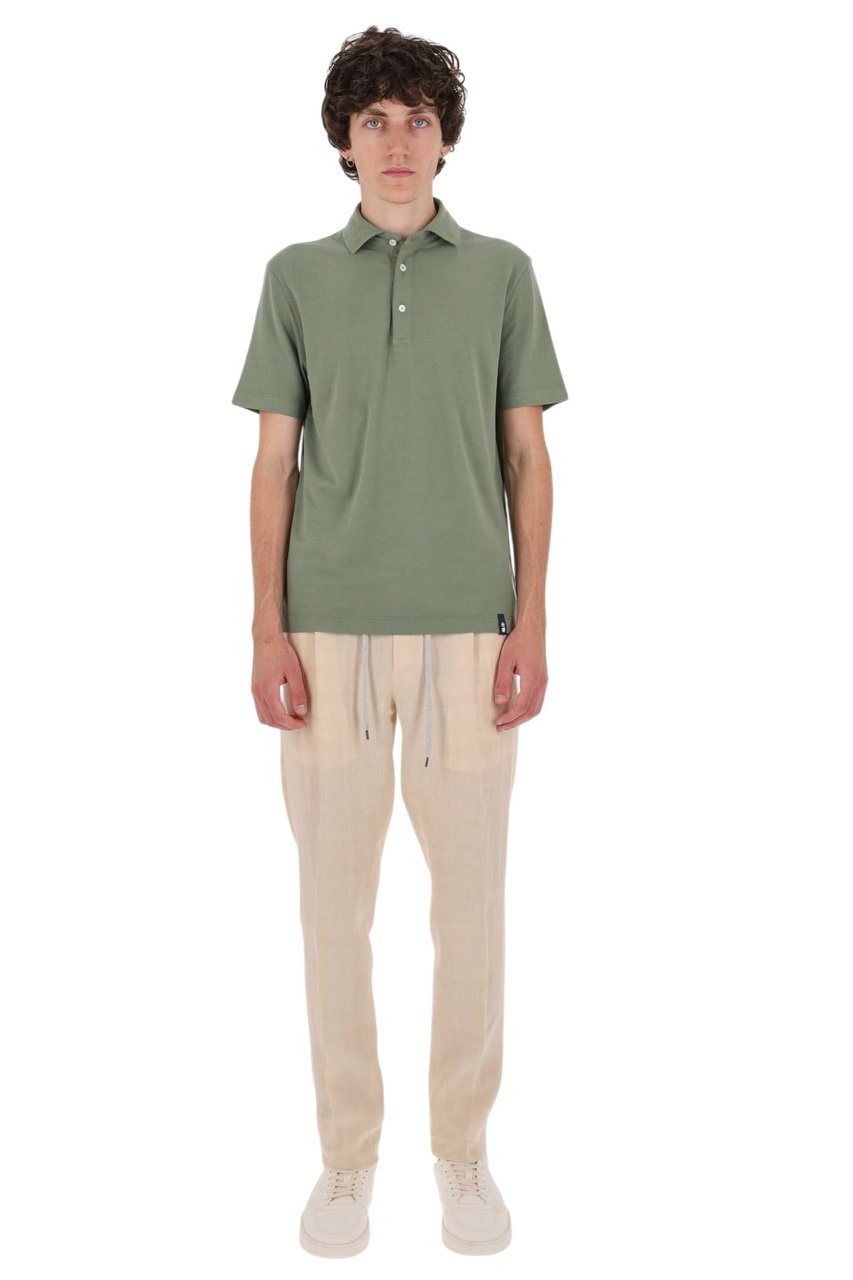 Drumohr Ice Cotton Polo Shirt Groen