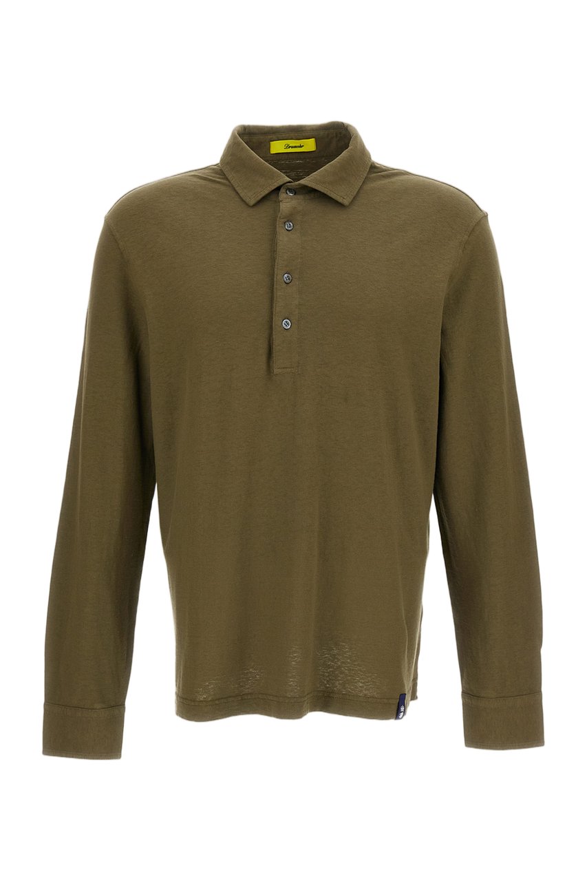 Drumohr Green Cotton-Linen Lightweight Casual Shirt Groen