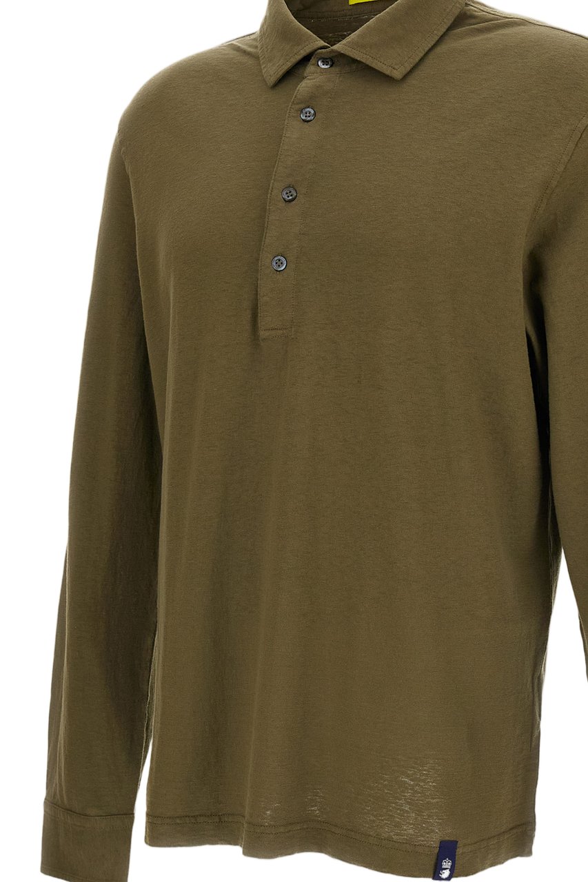 Drumohr Green Cotton-Linen Lightweight Casual Shirt Groen