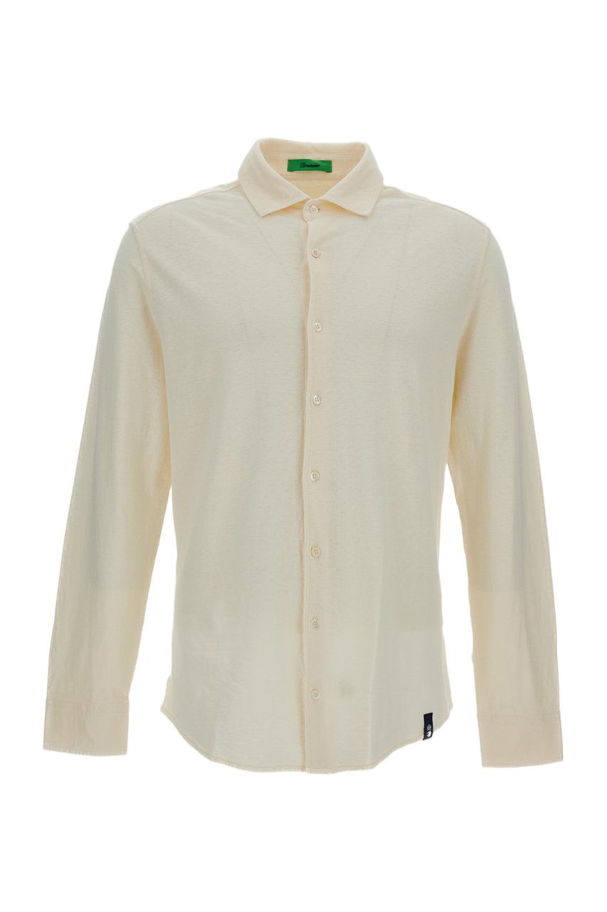 Drumohr Spread Collar Shirt Wit