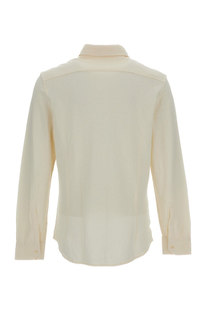 Drumohr Spread Collar Shirt Wit