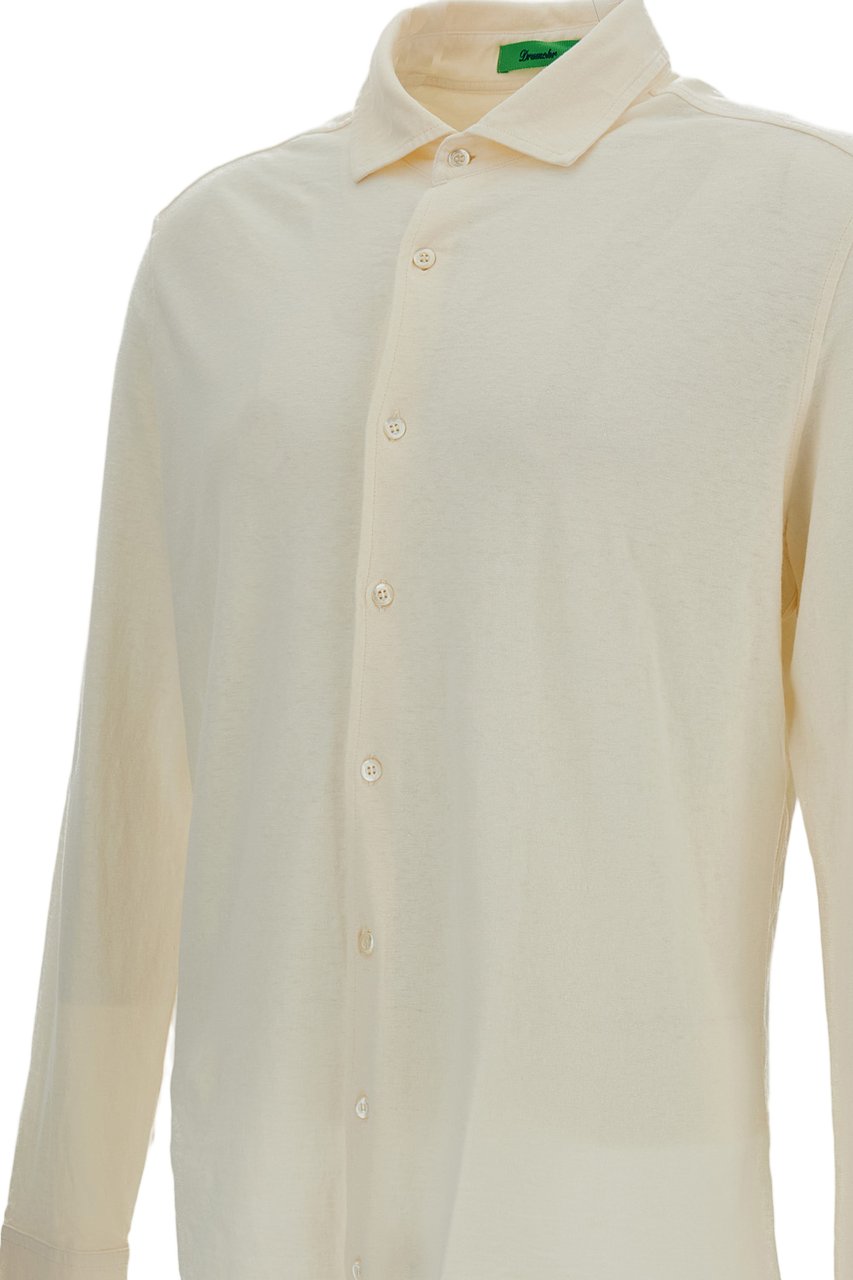 Drumohr Spread Collar Shirt Wit