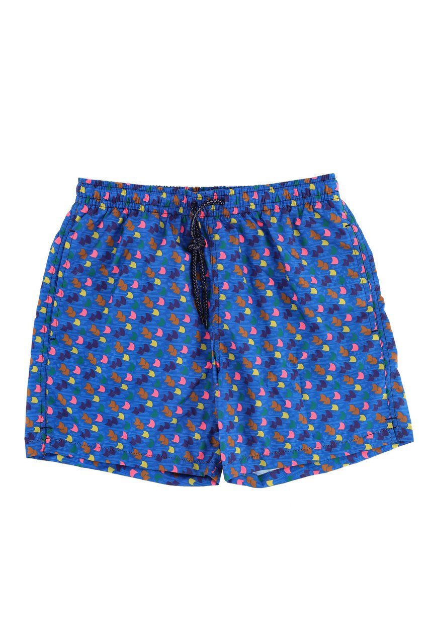 Drumohr Sailboat Print Quick-Dry Swim Shorts Blauw