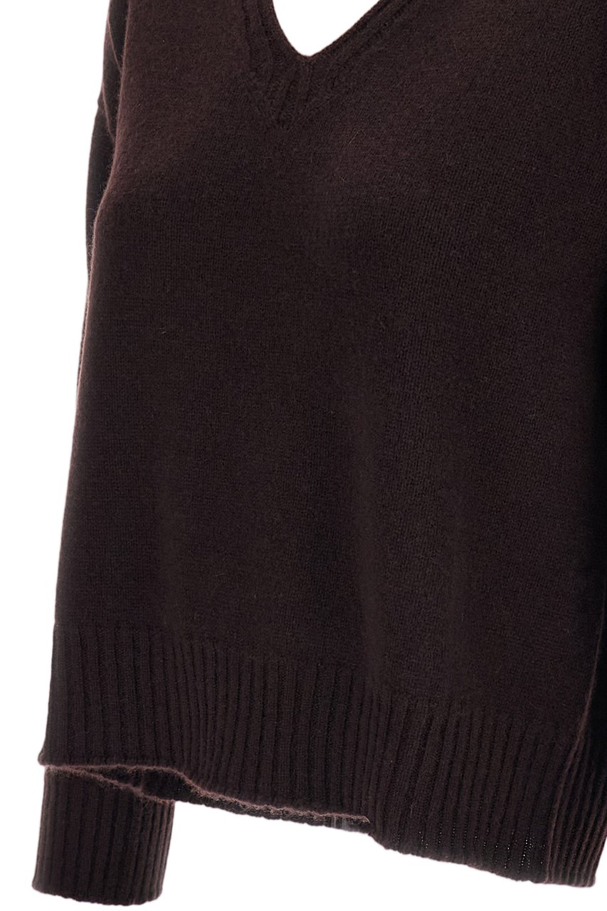 Drumohr Boxy Cut Cashmere Sweater with Ribbed Details Bruin