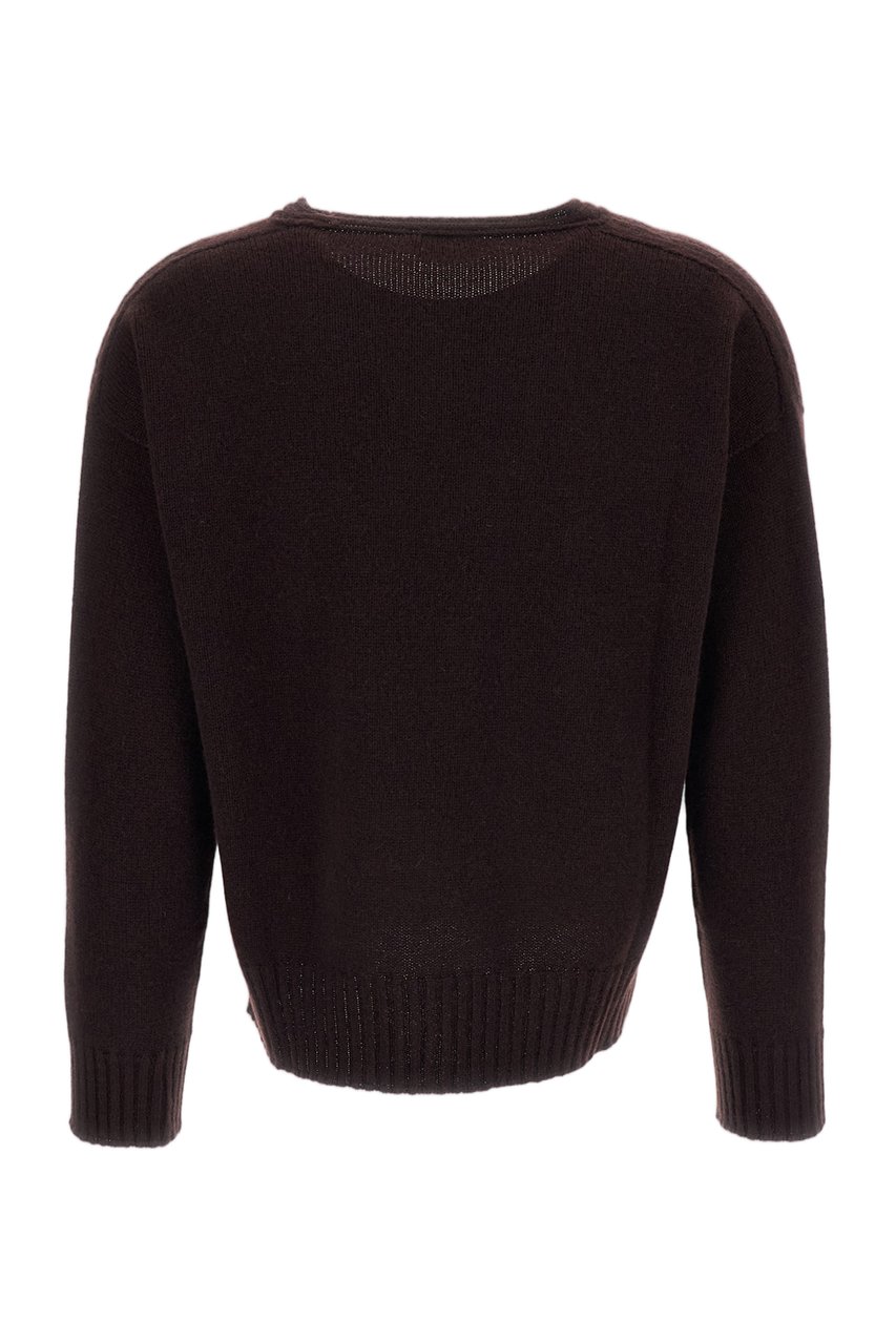 Drumohr Boxy Cut Cashmere Sweater with Ribbed Details Bruin